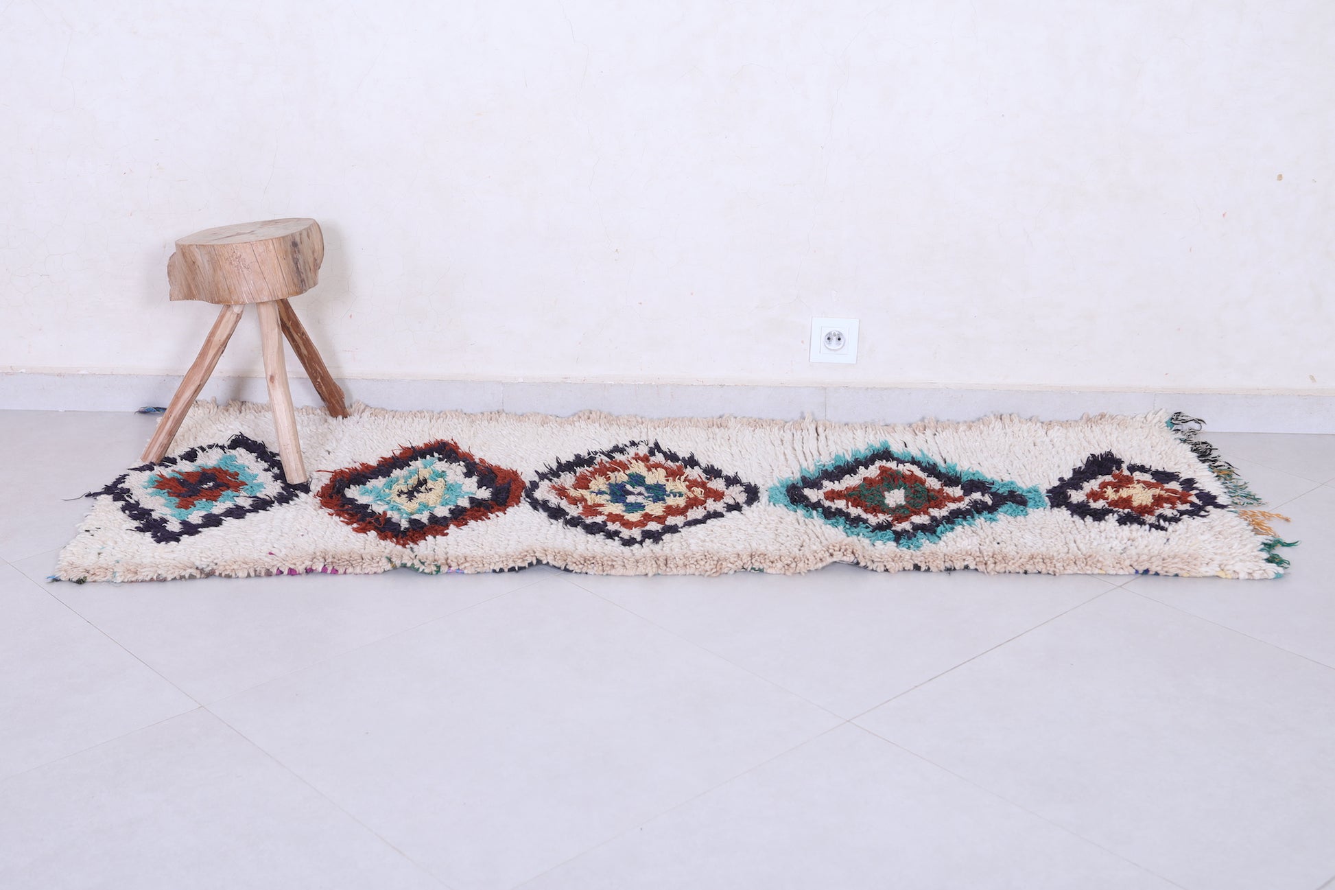 Vintage handmade moroccan runner rug 2 FT X 6.1 FT