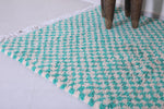 Beautiful Teal checkered rug 4.7 X 6.5 Feet