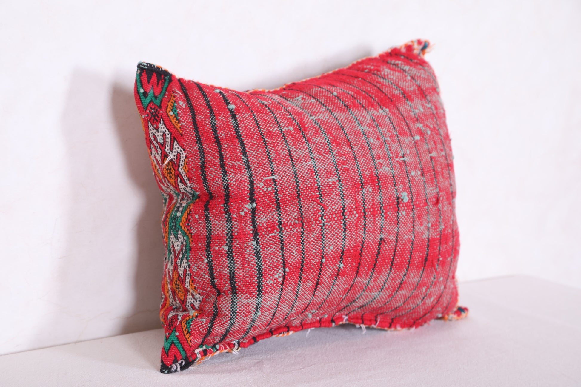 Vintage Moroccan Kilim Pillow 14.1 INCHES X 16.9 INCHES