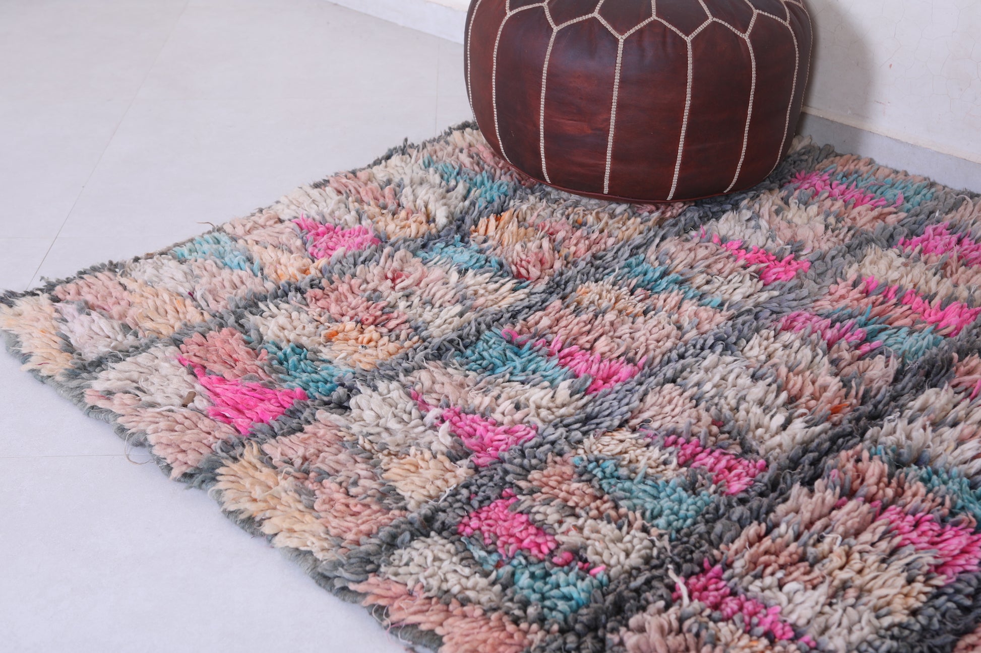 Colorful handmade berber rug runner 3.3 X 7.6 Feet