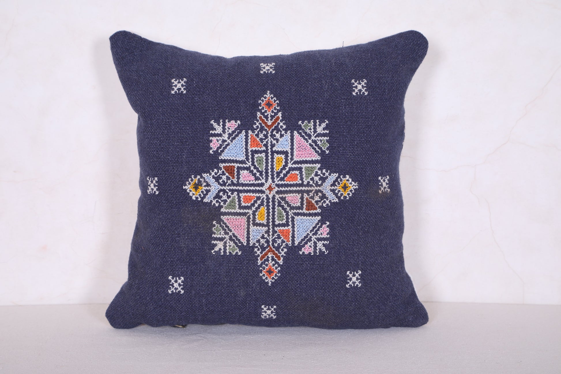 Blue Moroccan pillow 13.3 INCHES X 13.3 INCHES