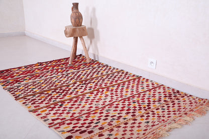 Hand Knotted Colorful Kilim Rug 3.7 FT X 5.7 FT