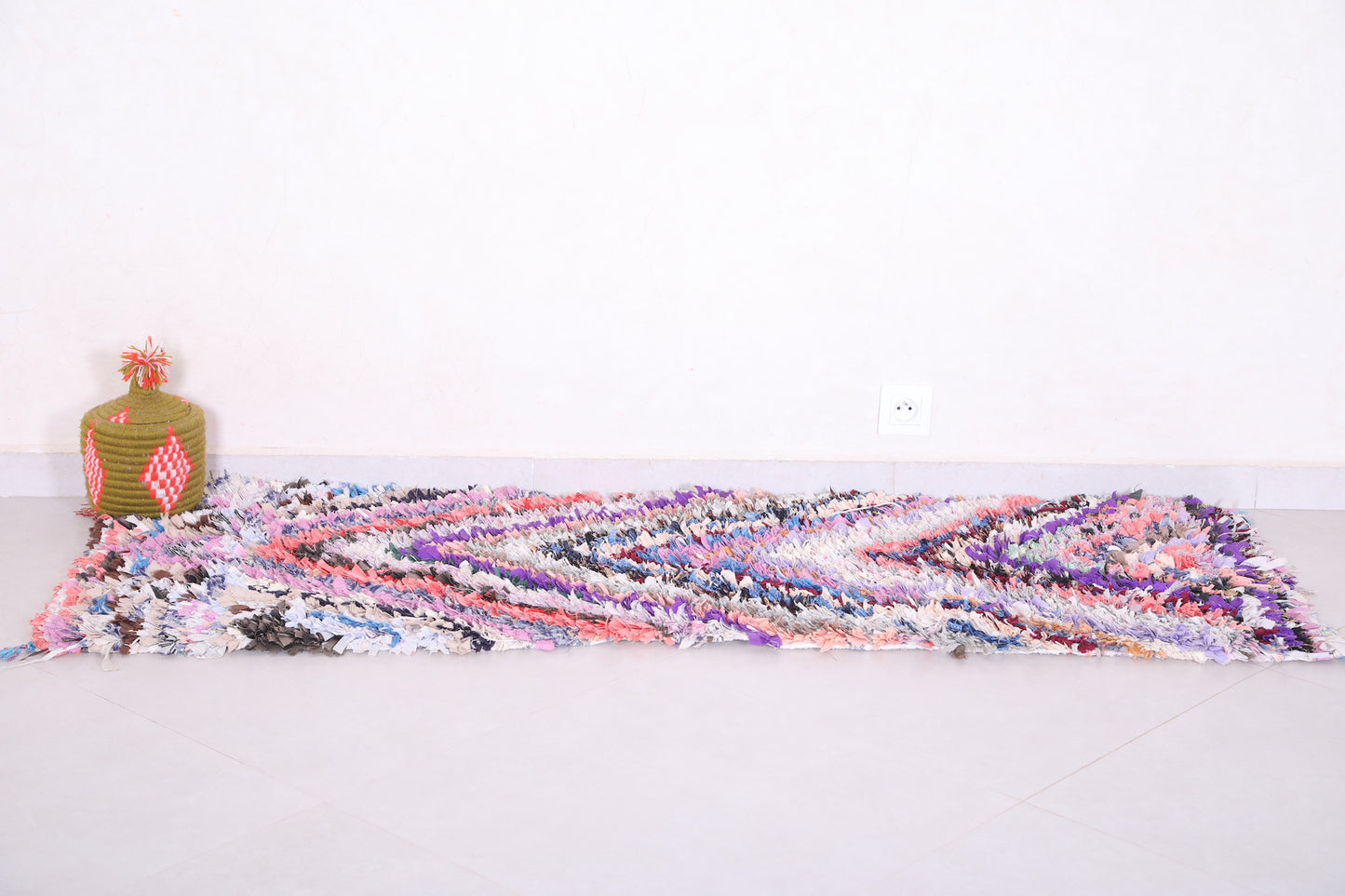 Colorful Runner Boucherouite Rug 1.9 X 5.9 Feet