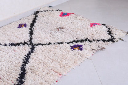 Vintage handmade moroccan berber runner rug 3.7 FT X 10.3 FT