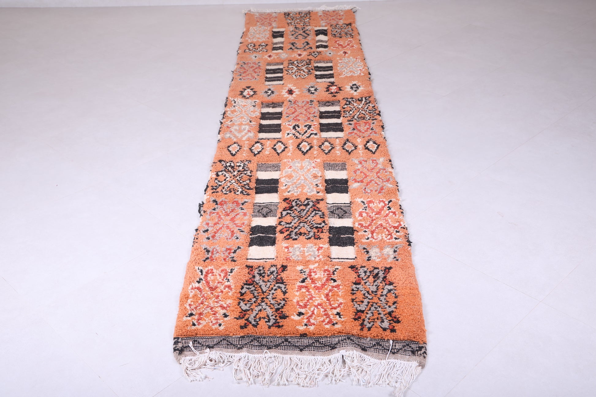 Runner handmade berber rug, custom moroccan carpet