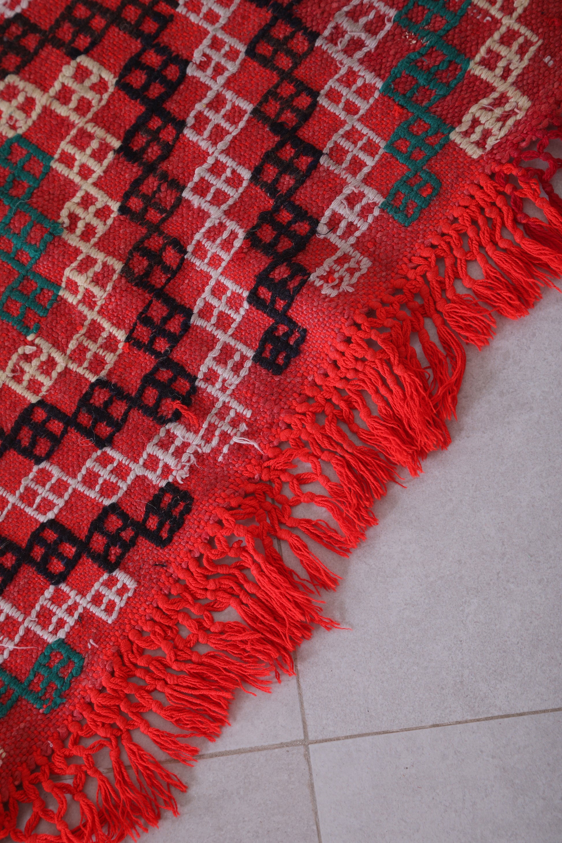 Vintage moroccan handwoven kilim 3.6 FT X 11.5 FT