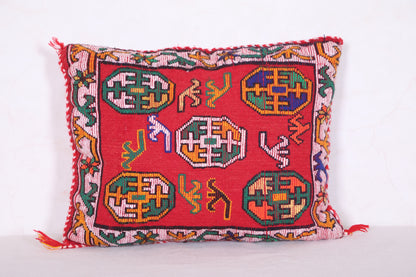 Red Moroccan Kilim Pillow 14.1 INCHES X 17.7 INCHES