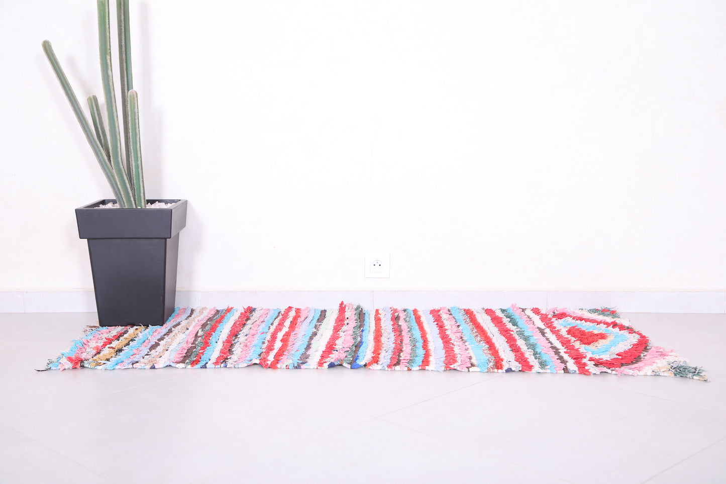 Striped Moroccan Runner Rug Shag 2.2 X 5.6 Feet