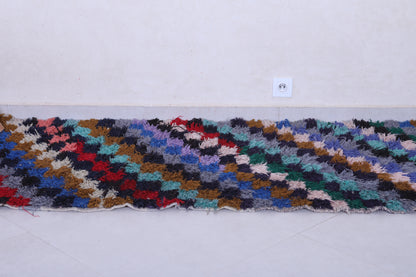 Vintage handmade moroccan berber runner rug  3 FT X 8 FT