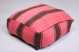 Two Kilim Ottoman berber Poufs in Pink Color