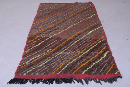 Brown moroccan rug 4.1 X 7.1 Feet
