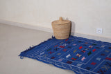 Hand woven blue Moroccan rug