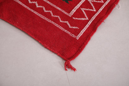 Red vintage handwoven kilim rug 3.1 FT X 5 FT