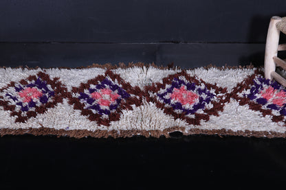 Long Moroccan shaggy runner rug 2 X 6.7 Feet