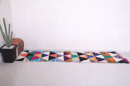 Colorful Moroccan Runner Rug 2.4 X 9.5 Feet
