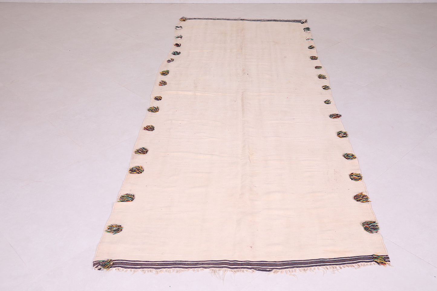 Moroccan berber handwoven kilim runner rug 4 FT X 10.1 FT
