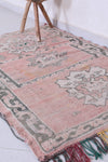 Vintage handmade moroccan berber runner rug 3 FT X 4.8 FT