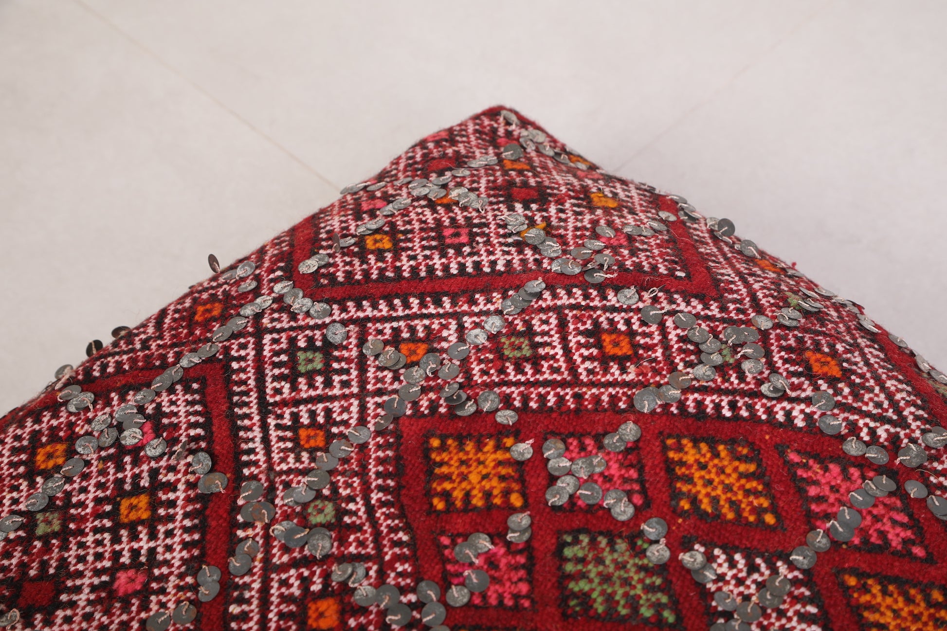 Moroccan berber pillow woven handmade pouf