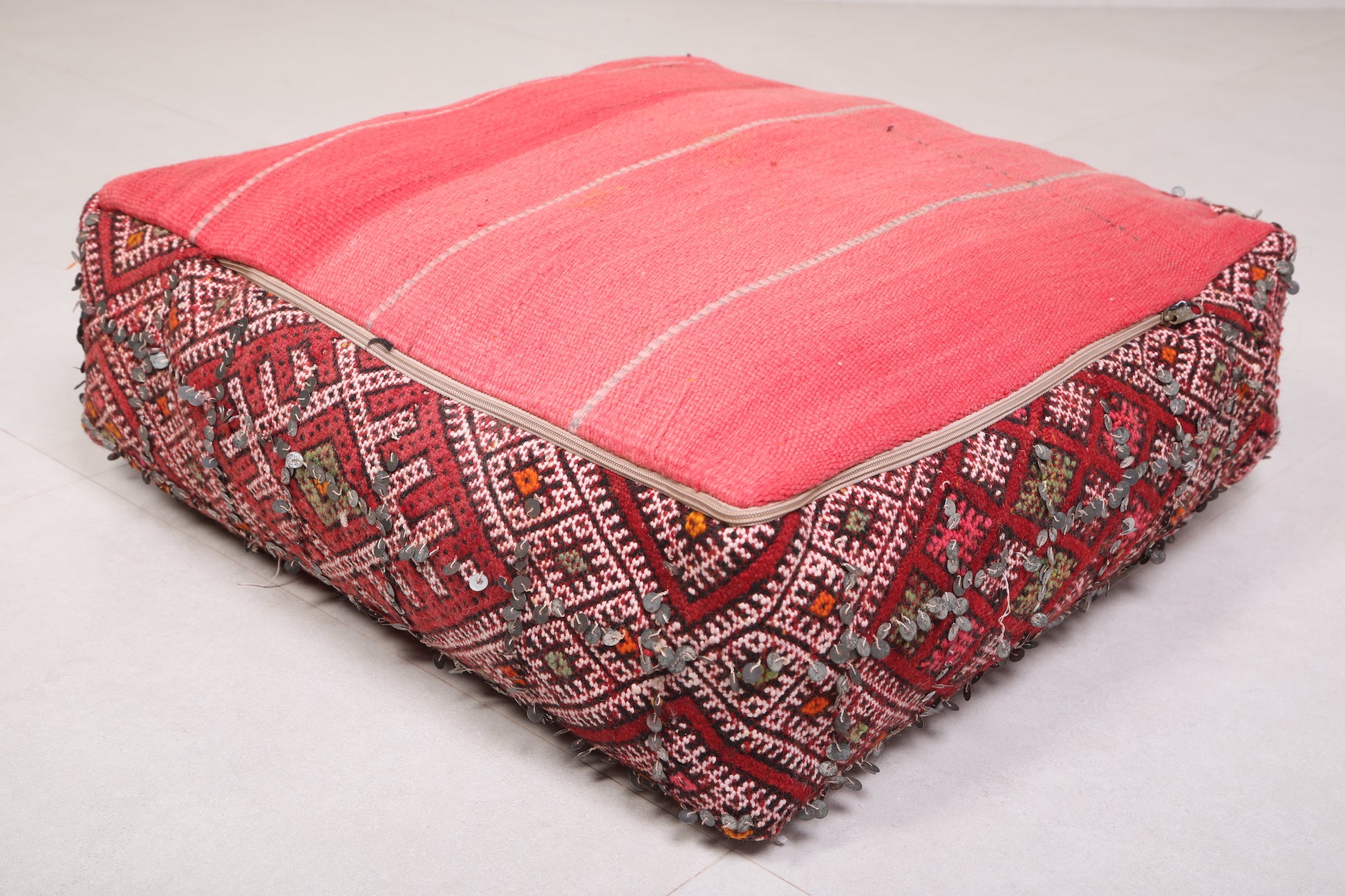 Moroccan berber pillow woven handmade pouf