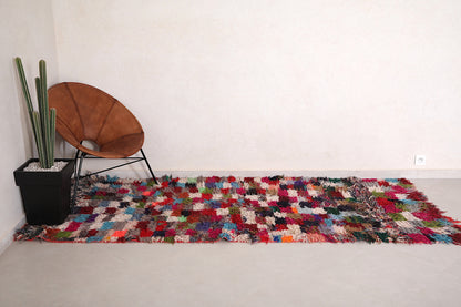 Boucherouite runner rug 3.9 x 8.9 Feet