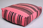 Two Vintage Kilim Poufs in Pink and Black