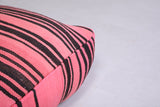 Two Vintage Kilim Poufs in Pink and Black