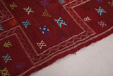 Handwoven berber red rug 3.3 FT X 4.9 FT