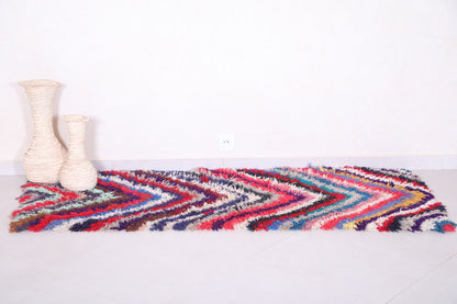 Beautiful colorful Moroccan rug runner 2.3 X 6.3 Feet