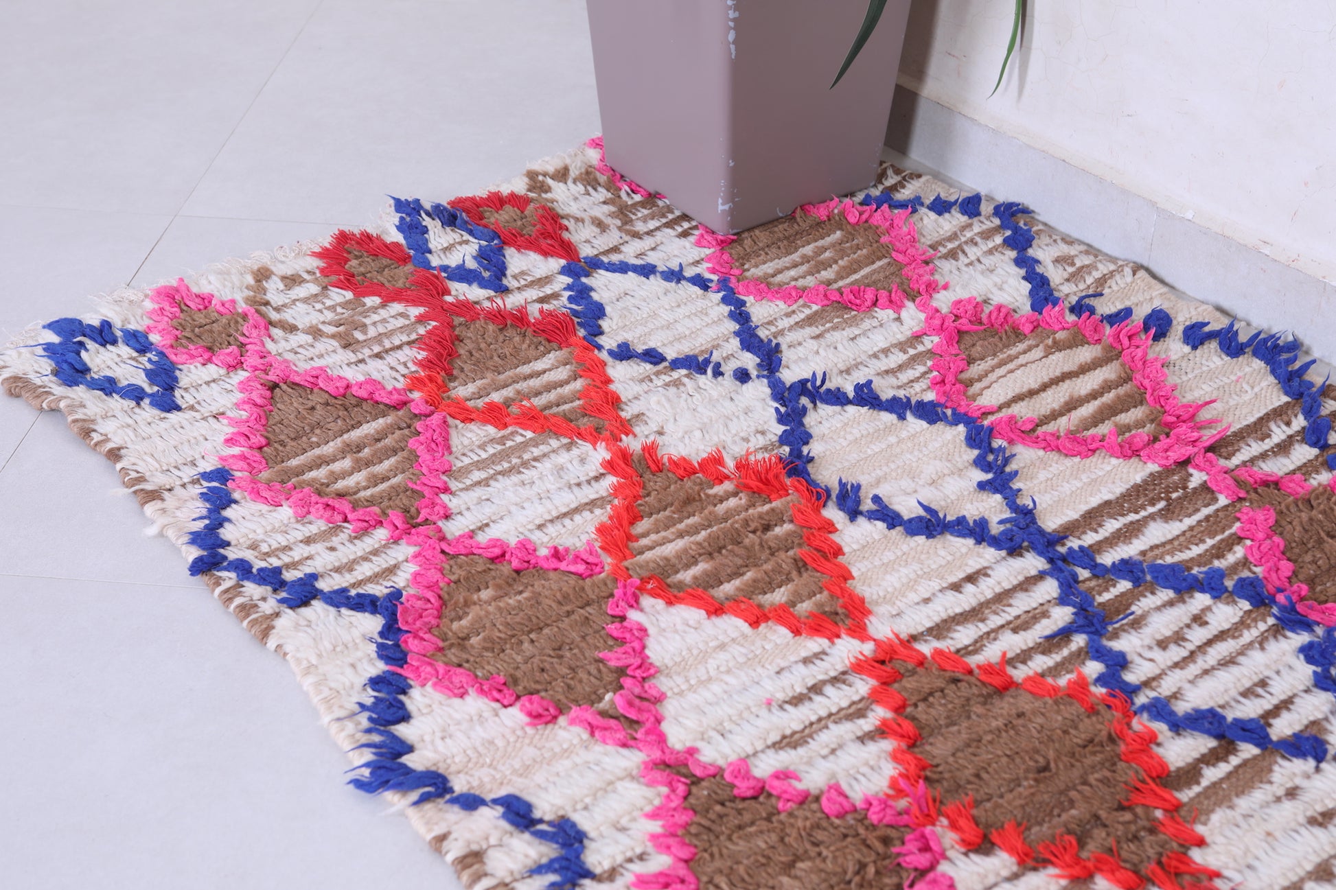 Colorful Moroccan Berber rug 3 X 5.8 Feet