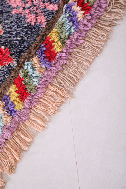 Vintage handmade moroccan colorful runner rug 2.5 FT X 6.3 FT