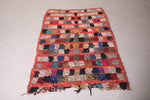 Colorful Moroccan Boucherouite rug 3.4 FT X 5.5 FT