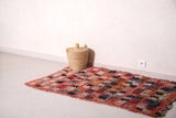 Colorful Moroccan Boucherouite rug 3.4 FT X 5.5 FT