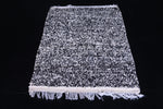 black and white azilal beni ourain shag rug 2.9 X 4.4 Feet