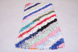 Colorful Striped Runner Boucherouite Rug 2.5 X 6.1 Feet