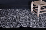 black and white azilal beni ourain shag rug 2.9 X 4.4 Feet