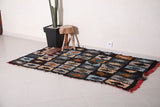 Moroccan boucherouite rug 3.7 X 6.5 Feet