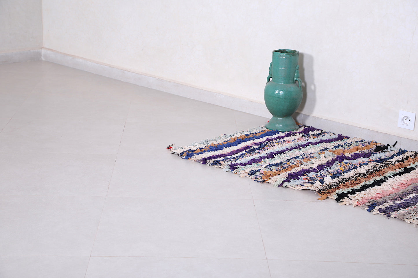 Colorful Moroccan Berber rug  2.6 X 5.6 Feet