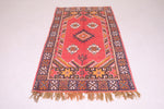 Vintage handmade moroccan berber runner rug 3.8 FT X 6.8 FT