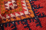 Vintage handmade moroccan berber runner rug 3.8 FT X 6.8 FT
