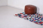 Colorful Boucherouite rug 3.7 x 6.3 Feet