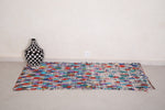 Colorful Boucherouite runner rug 3.1 X 6.1 Feet