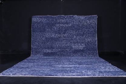 Moroccan solid blue rug - Berber blue rug