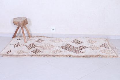 Vintage handmade moroccan berber runner rug 2.8 FT X 5.9 FT