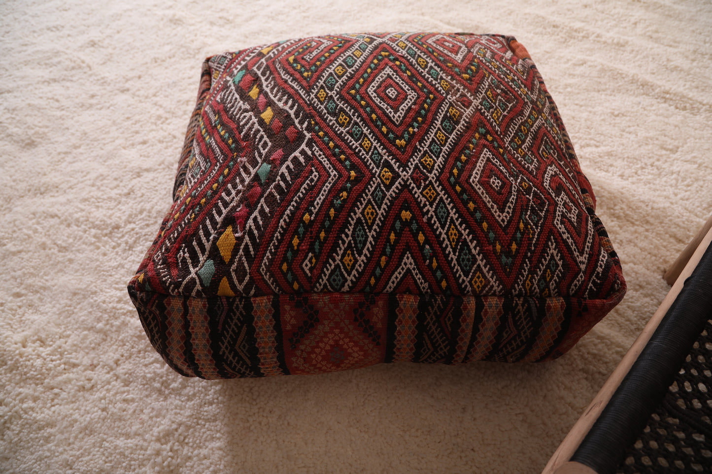 Boho handmade moroccan pouf ottoman