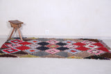 Vintage Berber Boucherouite rug 4.4 x 6.8 Feet