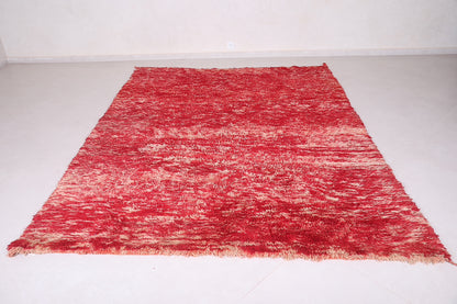 Red Moroccan Rug 7.3 ft x 9.4 ft