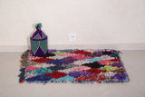 Colorful Azilal Boucherouite rug 2.2 x 3.2 Feet