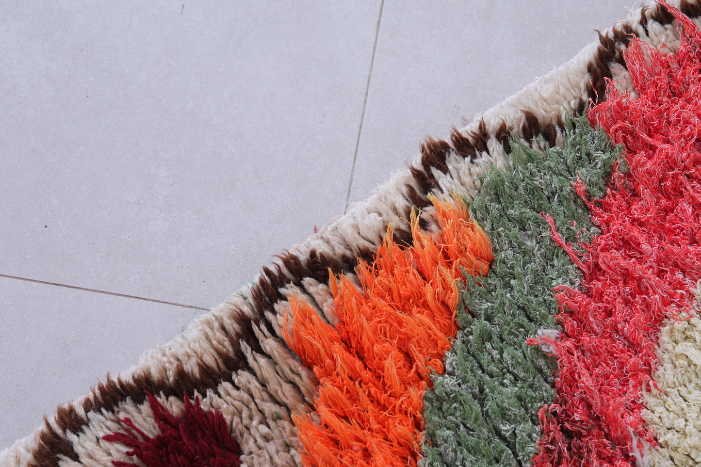 Colorful Shaggy Moroccan rug 2.2 X 5.9 Feet