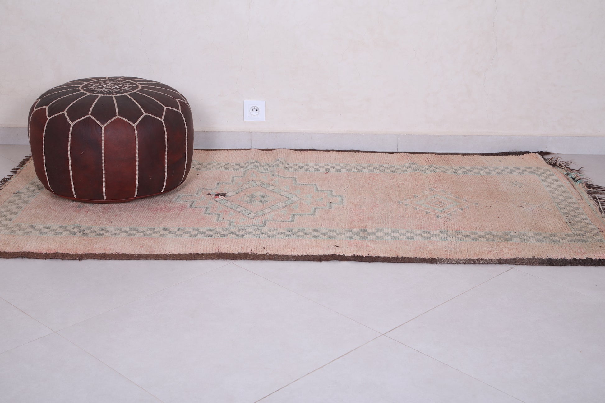 Moroccan Peach Rug 3.4 X 6.9 Feet