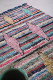 Colorful Boucherouite area rug 3.6 X 6.1 Feet